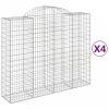 4 db íves horganyzott vas gabion kosár 200x50x160/180 cm