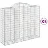 5 db íves horganyzott vas gabion kosár 200x50x160/180 cm