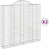 2 db íves horganyzott vas gabion kosár 200x50x180/200 cm