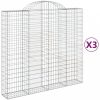 3 db íves horganyzott vas gabion kosár 200x50x180/200 cm