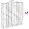 2 db íves horganyzott vas gabion kosár 200x50x200/220 cm