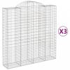 3 db íves horganyzott vas gabion kosár 200x50x200/220 cm