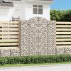 2 db íves horganyzott vas gabion kosár 200x50x220/240 cm