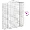 2 db íves horganyzott vas gabion kosár 200x50x220/240 cm