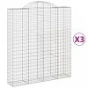 3 db íves horganyzott vas gabion kosár 200x50x220/240 cm