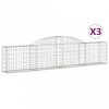 3 db íves horganyzott vas gabion kosár 300x30x60/80 cm