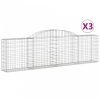 3 db íves horganyzott vas gabion kosár 300x30x80/100 cm