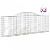 2 db íves horganyzott vas gabion kosár 300 x 30 x 100/120 cm