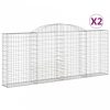 2 db íves horganyzott vas gabion kosár 300x30x120/140 cm