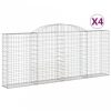 4 db íves horganyzott vas gabion kosár 300x30x120/140 cm