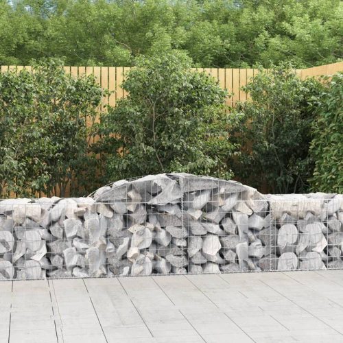 2 db íves horganyzott vas gabion kosár 300x50x60/80 cm