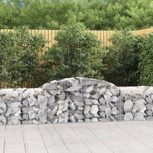 6 db íves horganyzott vas gabion kosár 300x50x60/80 cm