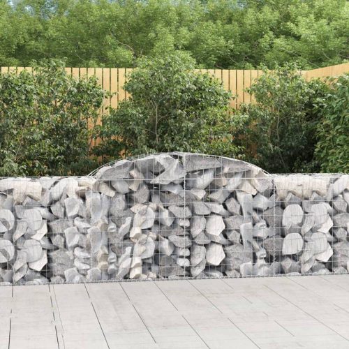 2 db íves horganyzott vas gabion kosár 300x50x80/100 cm