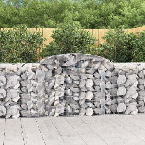 4 db íves horganyzott vas gabion kosár 300 x 50 x 100/120 cm