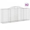 2 db íves horganyzott vas gabion kosár 300x50x120/140 cm