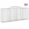 4 db íves horganyzott vas gabion kosár 300x50x120/140 cm