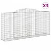 3 db íves horganyzott vas gabion kosár 300x50x140/160 cm