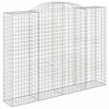 2 db íves horganyzott vas gabion kosár 300x50x220/240 cm