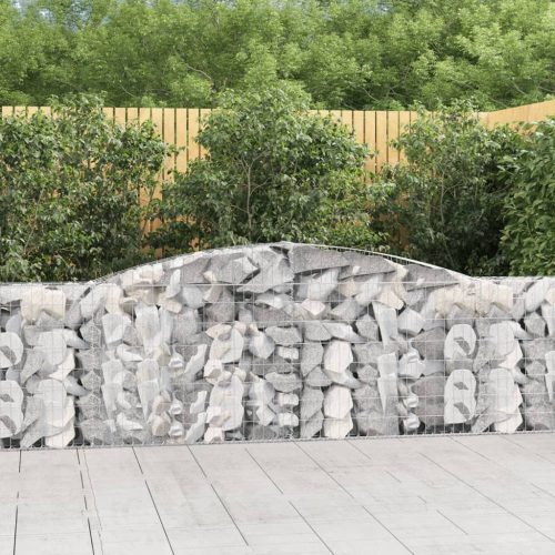 4 db íves horganyzott vas gabion kosár 400x30x80/100 cm