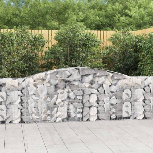 5 db íves horganyzott vas gabion kosár 400x30x80/100 cm