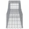 2 db íves horganyzott vas gabion kosár 400x50x40/60 cm