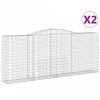 2 db íves horganyzott vas gabion kosár 400x50x160/180 cm