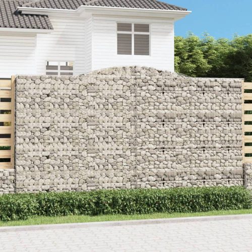 2 db íves horganyzott vas gabion kosár 400x50x220/240 cm