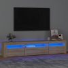 Sonoma-tölgy színű tv-szekrény led-lámpákkal 195x35x40 cm