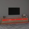 Sonoma-tölgy színű tv-szekrény led-lámpákkal 270x35x40 cm