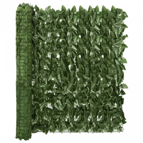 Sötétzöld leveles erkélyparaván 600 x 100 cm