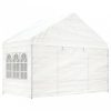 Fehér polietilén pavilon tetővel 11,15 x 4,08 x 3,22 m