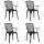 4 db fekete öntött alumínium kerti szék