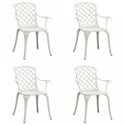 4 db fehér öntött alumínium kerti szék