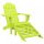 Zöld tömör fenyőfa kerti adirondack szék zsámollyal
