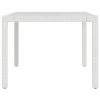 Fehér polyrattan és edzett üveg kerti asztal 190 x 90 x 75 cm