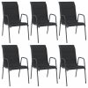 6 db fekete acél és textilén kerti szék