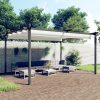 Krémszínű kerti pavilon behúzható tetővel 4 x 3 m