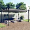 Antracitszürke kerti pavilon behúzható tetővel 4 x 3 m