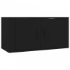 2 db fekete falra szerelhető TV-szekrény 80 x 34,5 x 40 cm