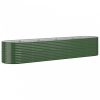 Zöld porszórt acél kerti magaságyás 368x80x68 cm