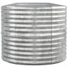 Ezüstszínű porszórt acél kerti magaságyás 368x80x68 cm