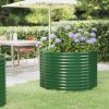 Zöld porszórt acél kerti magaságyás 100x100x68 cm