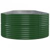 Zöld porszórt acél kerti magaságyás 584x140x68 cm
