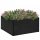 Fekete polyrattan kerti ültetőláda 80 x 80 x 40 cm