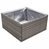 Szürke polyrattan kerti ültetőláda 80 x 80 x 40 cm