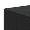 Fekete polyrattan négyzet alakú kerti dohányzóasztal 50x50x30cm