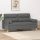 2 személyes sötétszürke szövet kanapé díszpárnákkal 140 cm