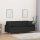 3 személyes fekete szövet kanapé díszpárnákkal 180 cm