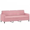 2 részes rózsaszín bársony ülőgarnitúra