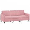 2 részes rózsaszín bársony ülőgarnitúra párnákkal